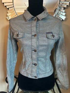 Y2K Hollywood  Shimmery Denim Jean Jacket